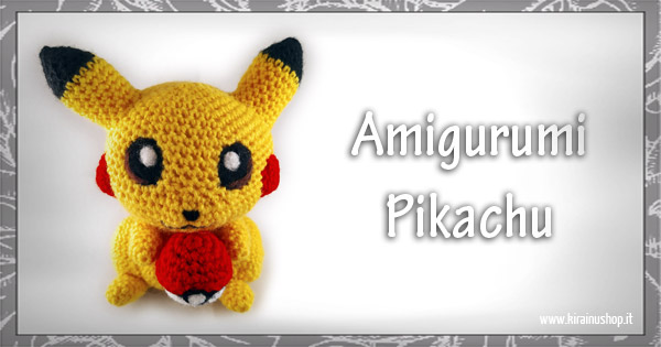 Pikachu amigurumi portachiavi, fatto a mano all'uncinetto - Per la